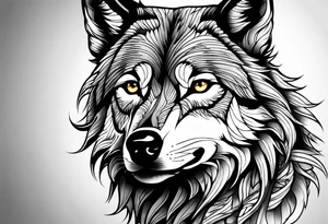 Powerful wolf tattoo idea