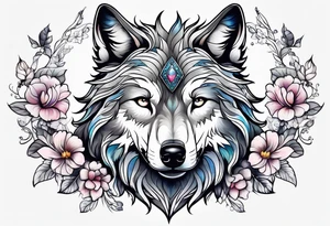 Wolf celeste, flower tattoo idea