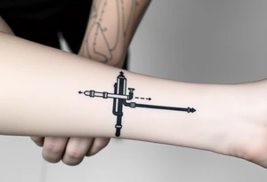 long System of pipes that transitions and transforms into veins of forearm tattoo idea