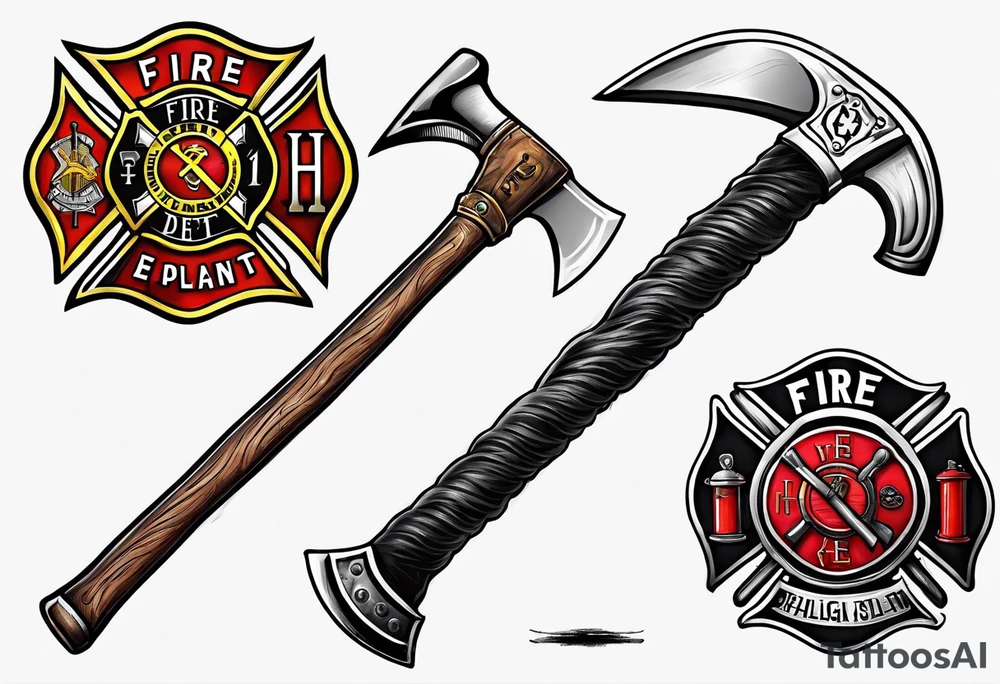 fire department halligan bar and axe, set of irons tattoo idea