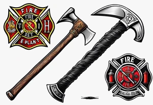 fire department halligan bar and axe, set of irons tattoo idea