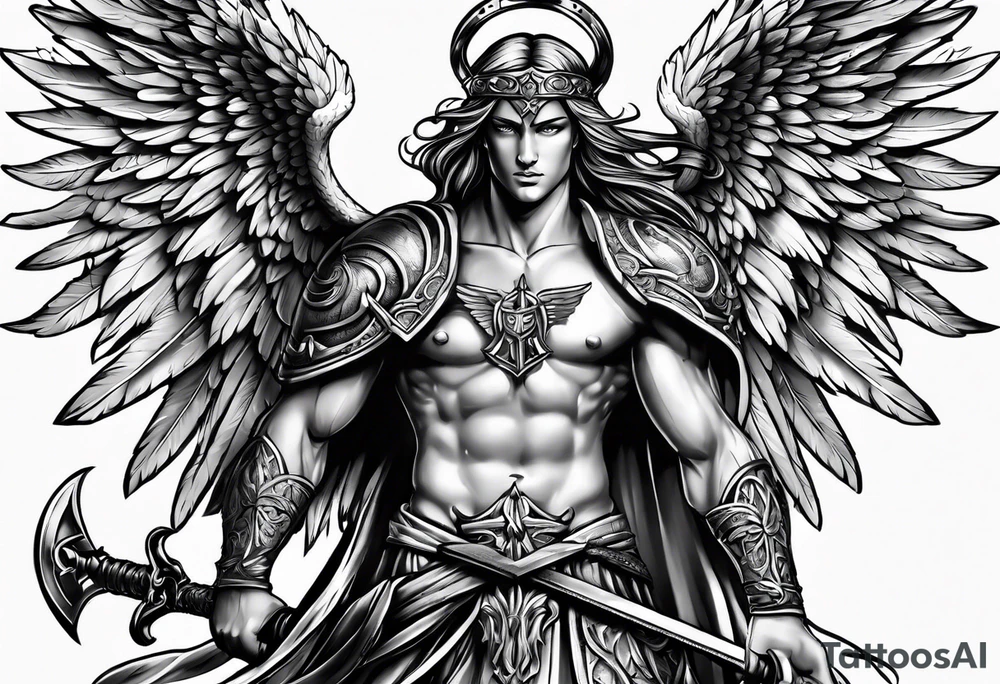 Angel warrior tattoo idea