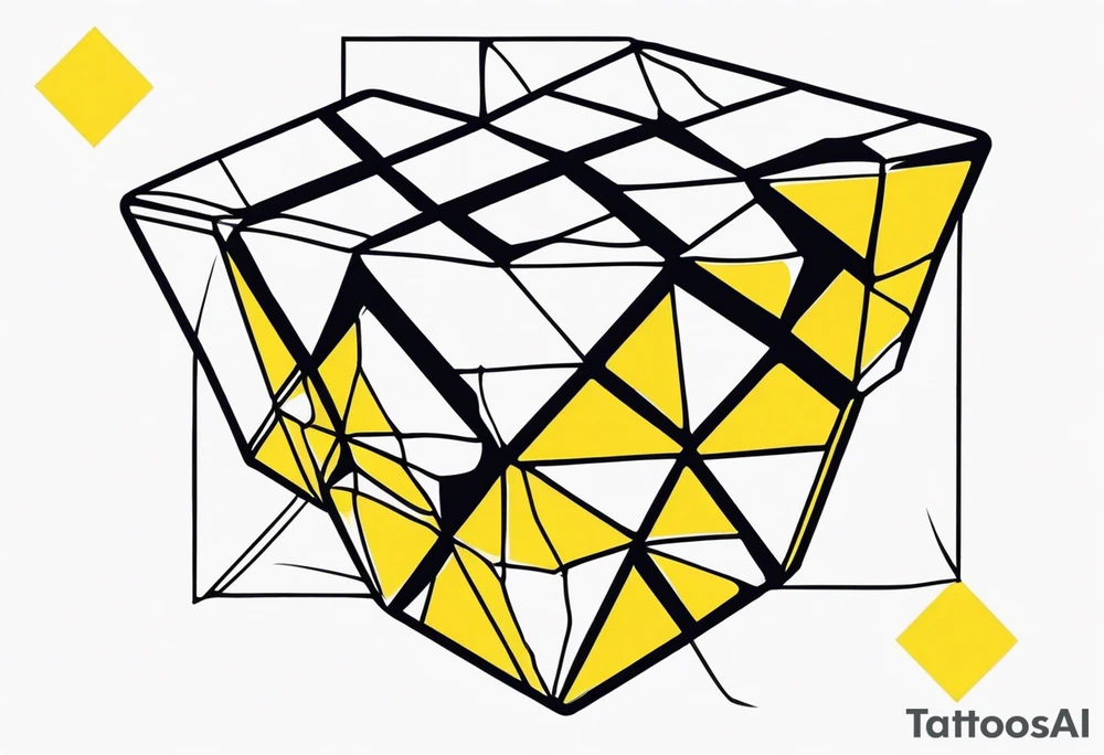 Rubiks with yellow in the shape of C tattoo idea