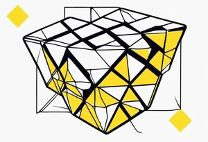 Rubiks with yellow in the shape of C tattoo idea