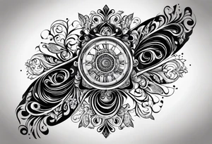 Forearm sleeve and glove with swirls and whirls of black tattoo idea