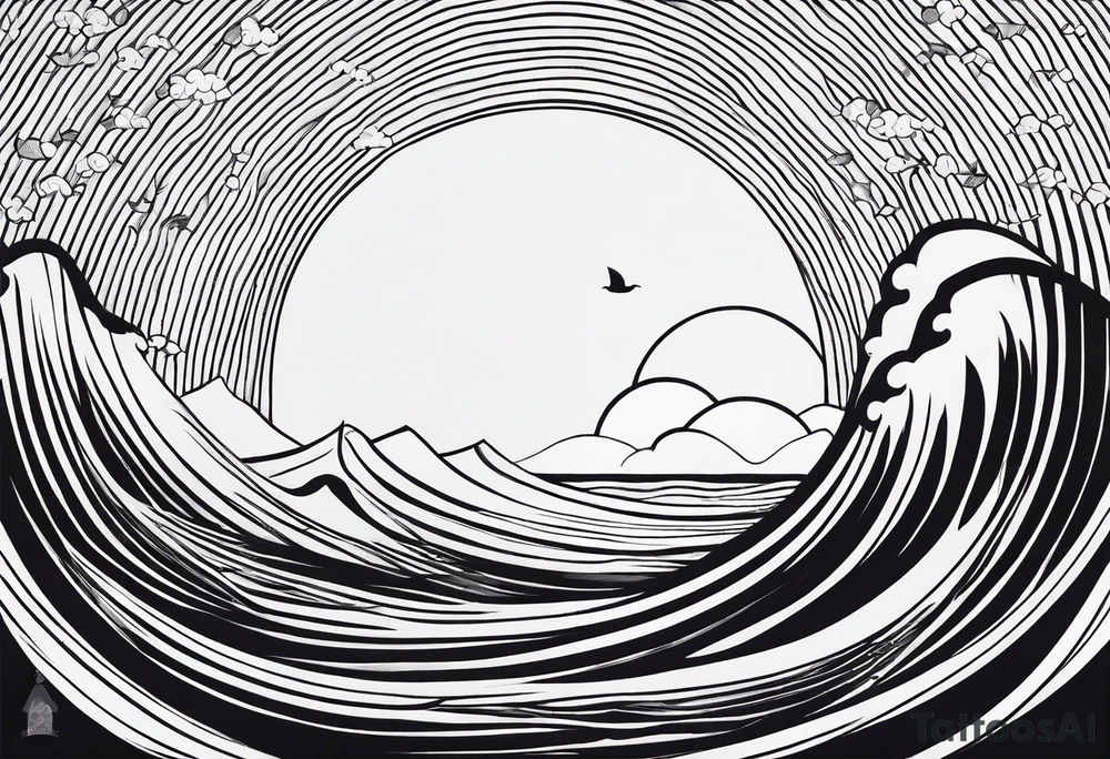 "come what may" in waves tattoo idea