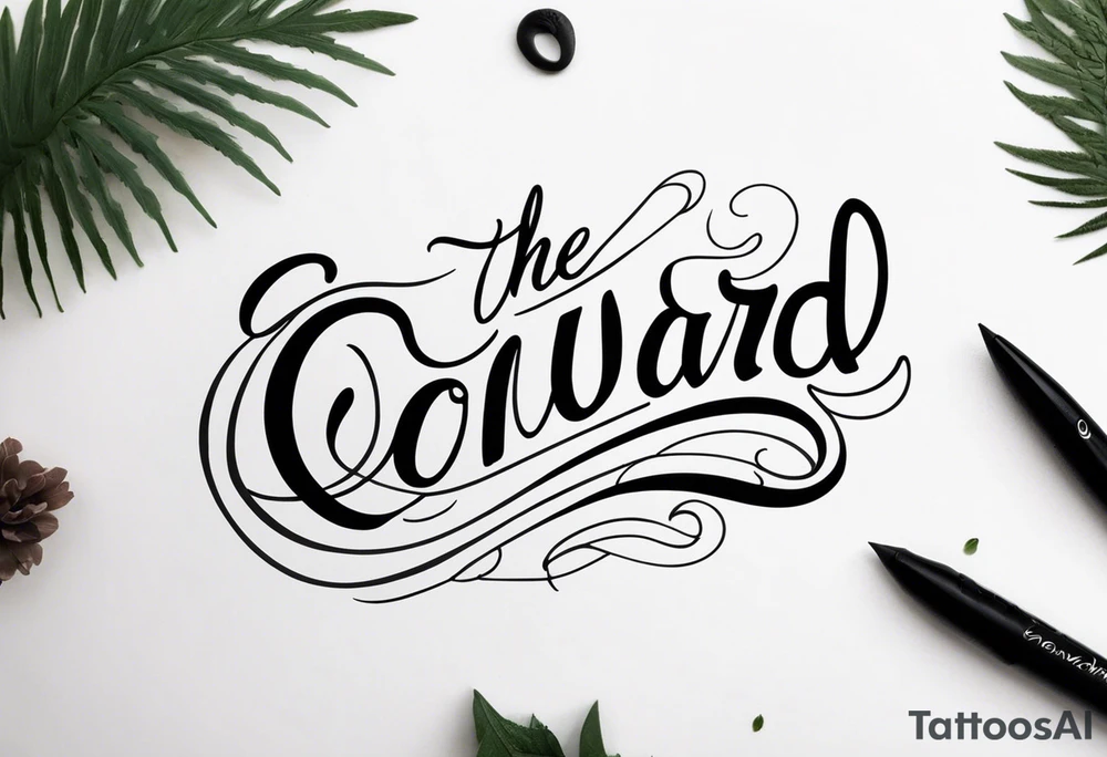 the word ‘onwards’ in cursive tattoo idea