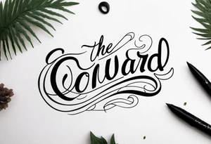 the word ‘onwards’ in cursive tattoo idea