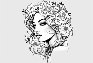 Girly fine line tattoo idea