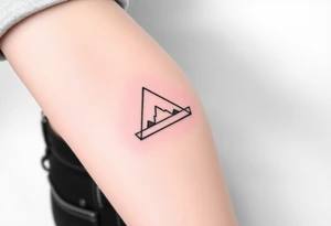 Geometric small triangle about different paths in life merge together and become stronger while being psychedelic and trippy make it fine thin lines tattoo idea
