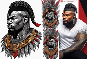 african warrior with Spartan soldier tattoo idea