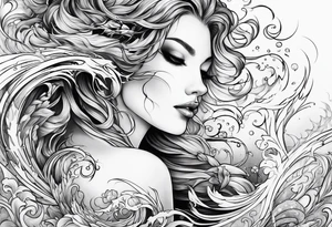 flowing water and fire tattoo tattoo idea