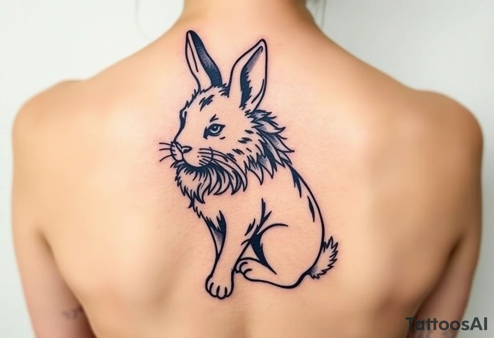 a lion-bunny tattoo idea