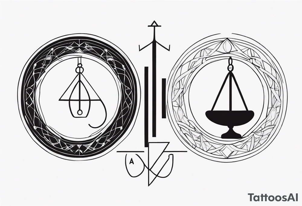 A small fine line combining the Virgo and libra symbols tattoo idea A small fine line combining the Virgo and libra symbols tattoo idea