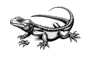 Old school style black lizard tattoo idea
