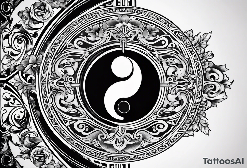 simbolo de ying yang con el infinito tattoo idea