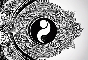 simbolo de ying yang con el infinito tattoo idea