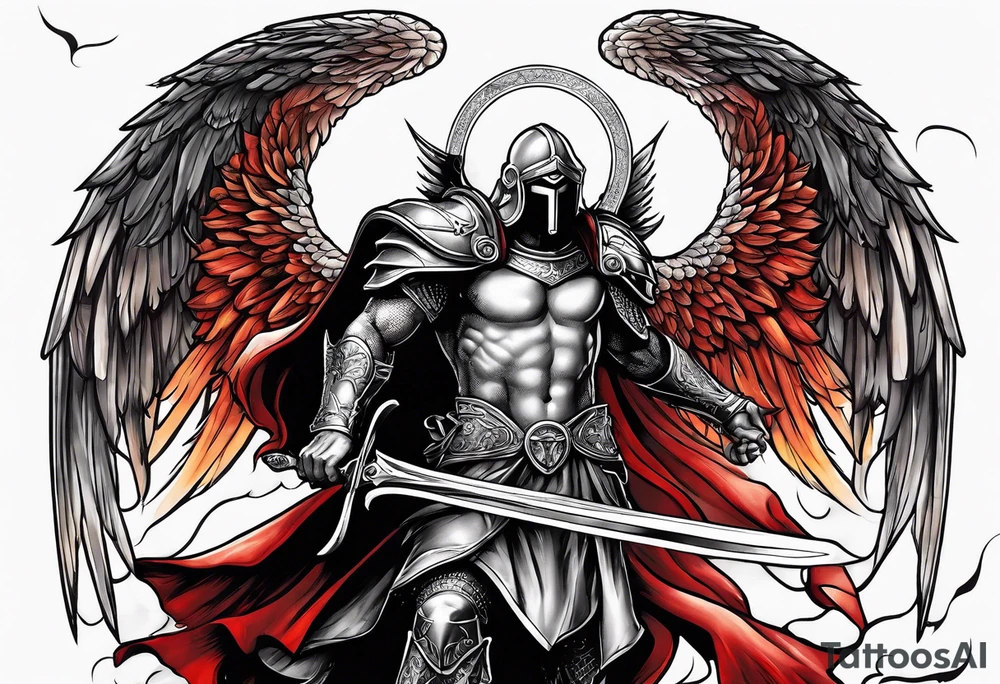 Michael the Archangel killing Satan tattoo idea