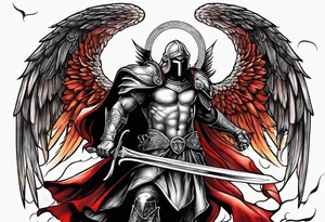 Michael the Archangel killing Satan tattoo idea