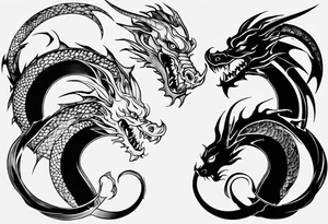 asymmetrical yin yang dragon tattoo idea