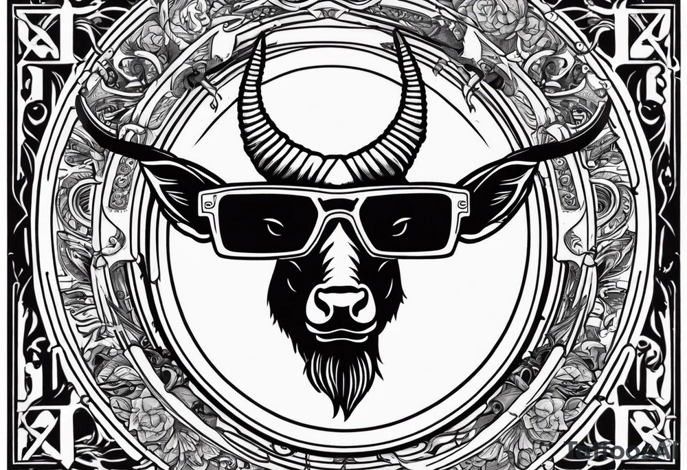 capricorn with sunglasses and a shotgun tattoo idea