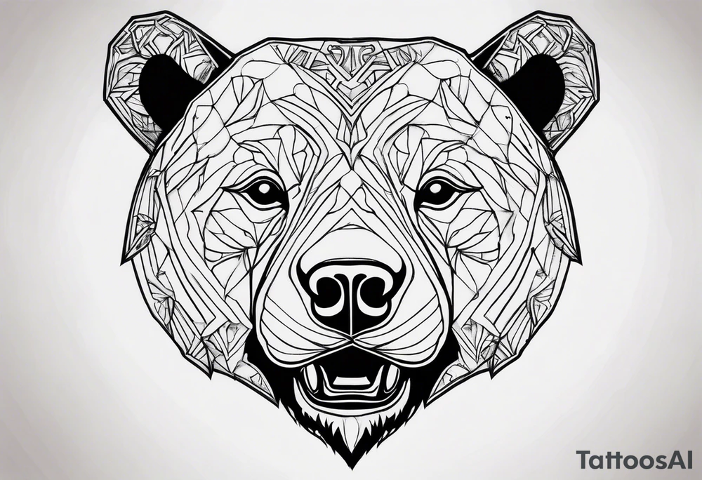 bear face scary tattoo idea