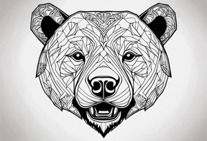 bear face scary tattoo idea