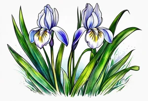 snowdrop flower and iris flower tattoo idea