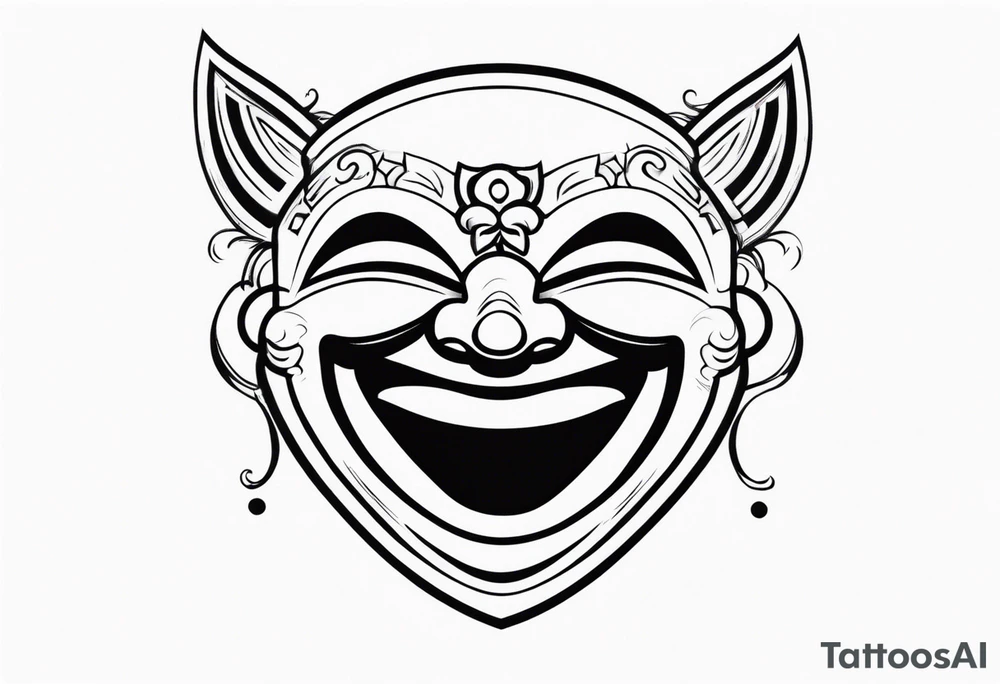 Laughing mask tattoo idea