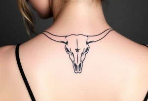 Longhorn skull with Texas flag tattoo idea
