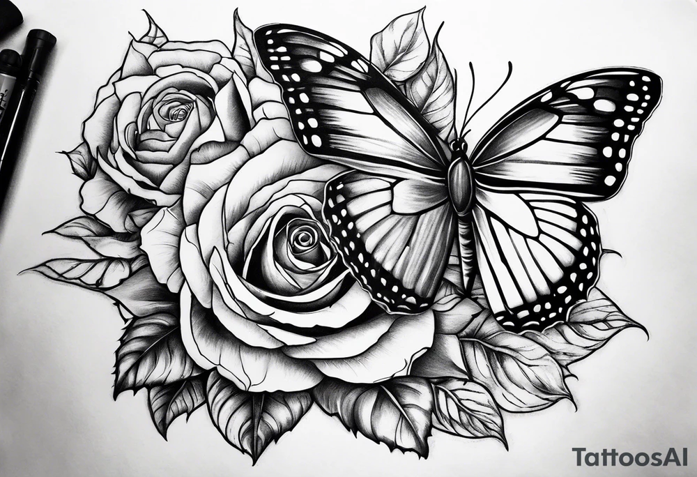 Butterfly, sunflower, camera, book, flower rose tattoo idea