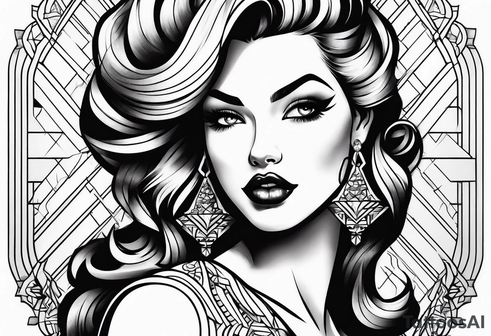 pinup girl tattoo idea