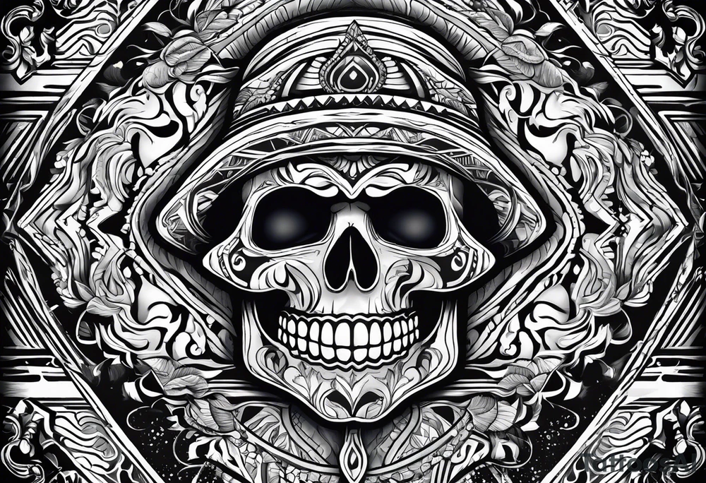Ghost with sarape tattoo idea
