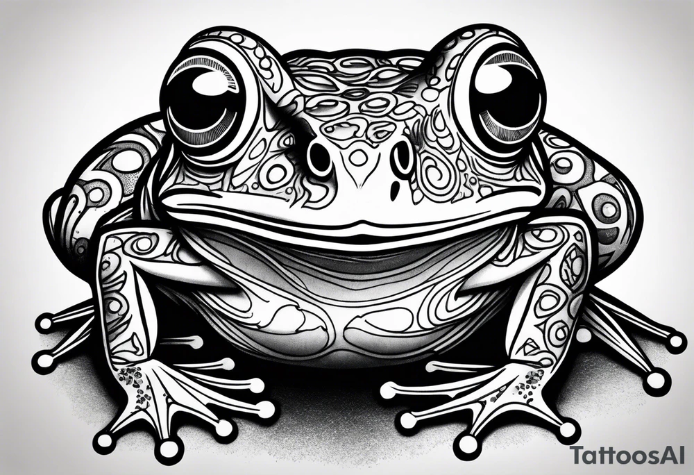 a psychedelic frog tattoo idea
