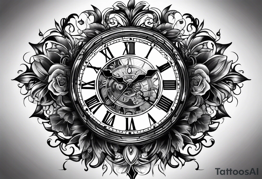 Dark clock tattoo idea