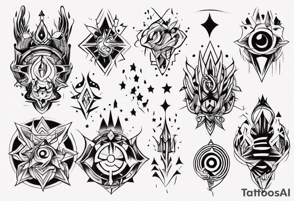 abstract tattoo on the hand tattoo idea