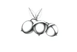 Three haselnuts with one leave tattoo idea