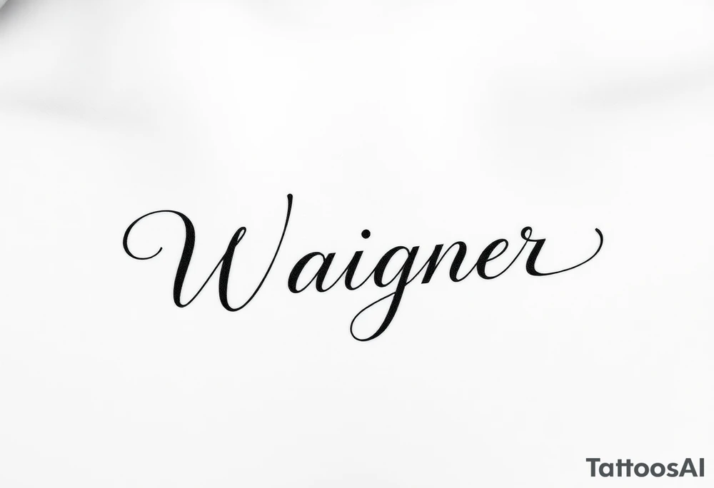 My last name, Wagner, in cursive  font tattoo idea