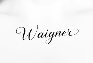 My last name, Wagner, in cursive  font tattoo idea