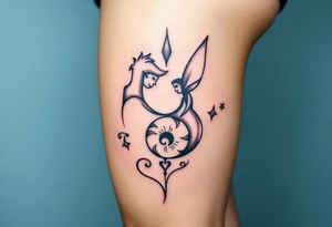Walt Disney   tinker bell and winer tinker bell  in the form of a ying yang sign add Peter  Pan and   Wendy Darling tattoo idea