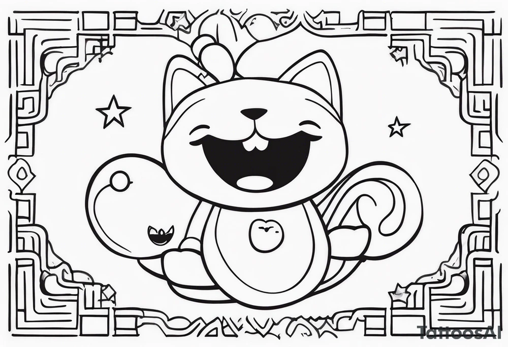 Happy, jolly , cute character tattoo idea