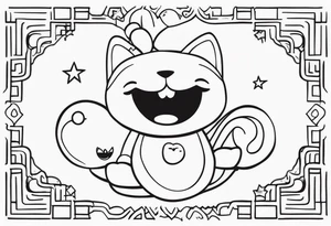 Happy, jolly , cute character tattoo idea