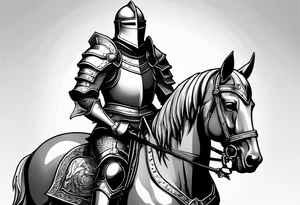 knight in heavy armor full body with clock tattoo idea