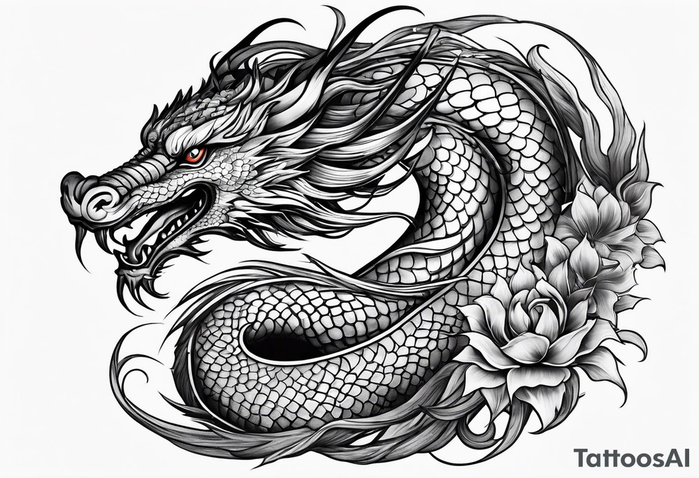 eastern dragon tatoo for woman tattoo idea