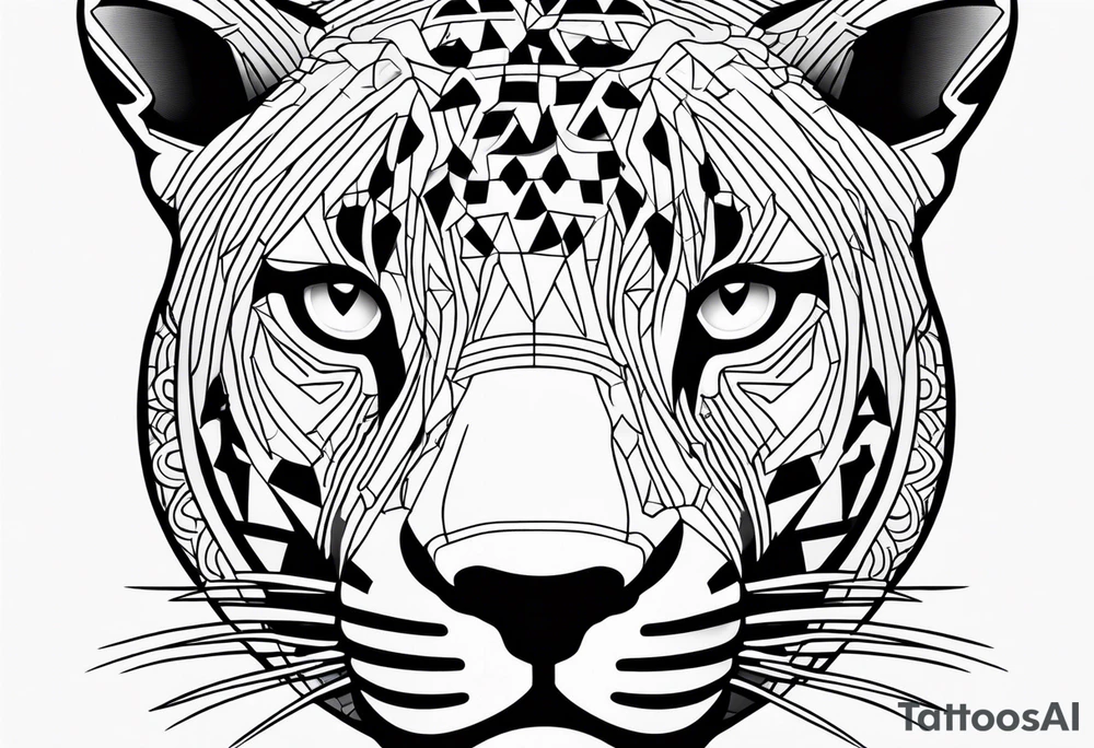 a jaguar like outline and AAA tattoo idea