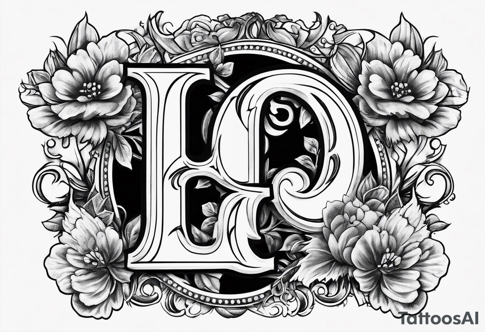 Letter L and C with Dogpaw tattoo idea