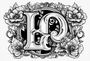 Letter L and C with Dogpaw tattoo idea
