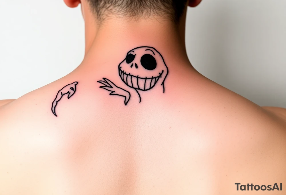 oogie boogie from nightmare before Christmas 
simple linework only tattoo idea