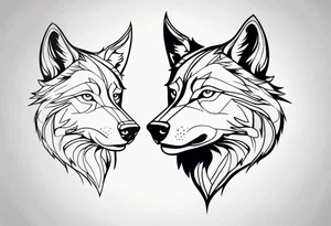 Wolf head tattoo idea
