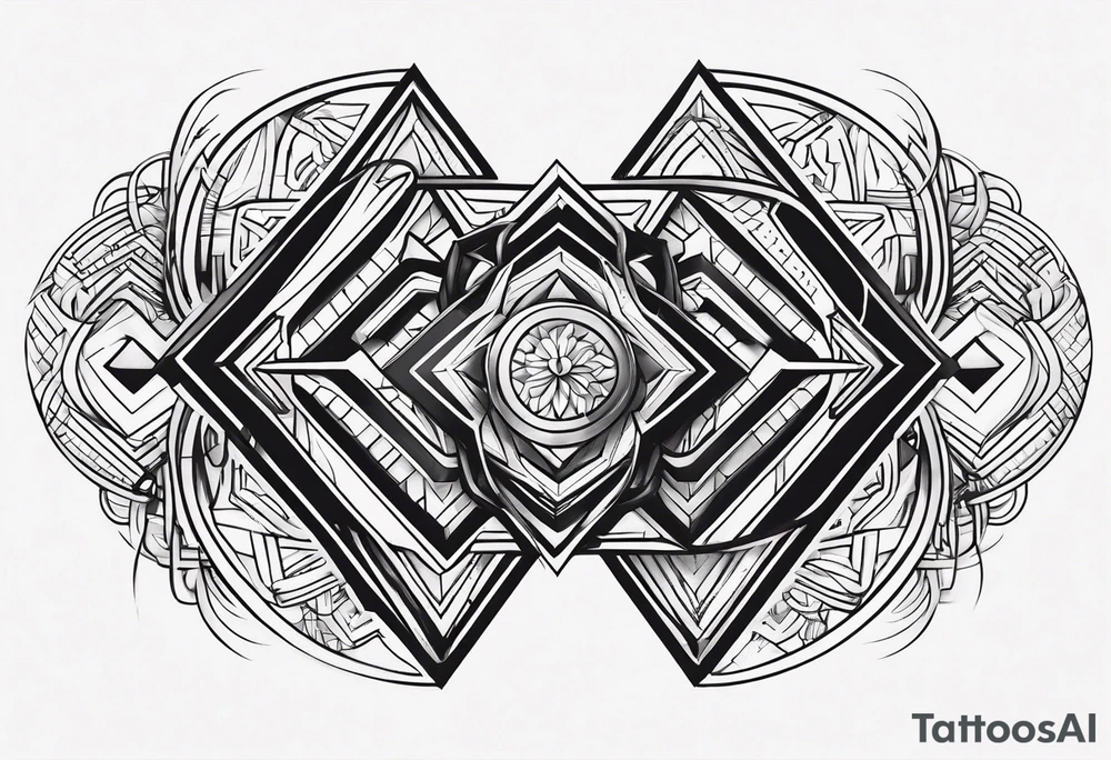 Abstract logo with leash tattoo idea